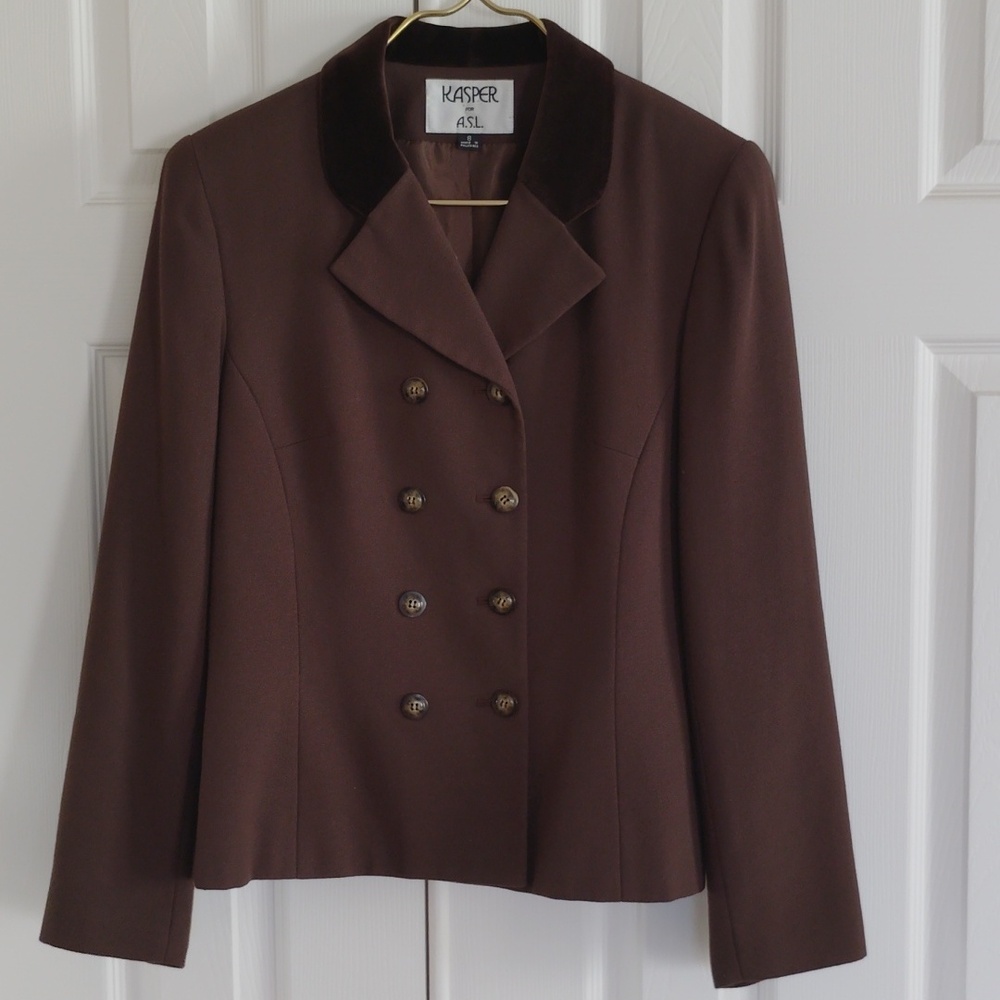 Kasper For A.S.L. 2 Piece Women's Skirt Suit Set (Long Skirt) - Picture 3 of 16